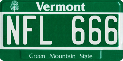 VT license plate NFL666