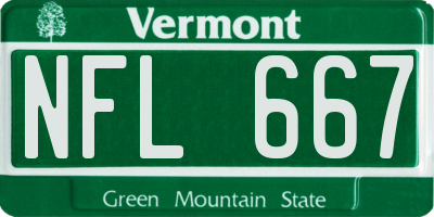 VT license plate NFL667