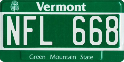 VT license plate NFL668