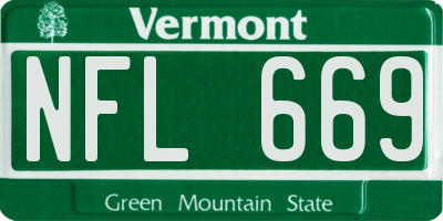 VT license plate NFL669