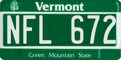 VT license plate NFL672