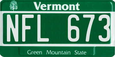 VT license plate NFL673