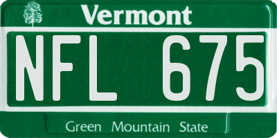 VT license plate NFL675