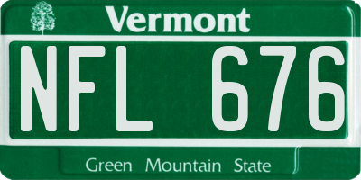 VT license plate NFL676