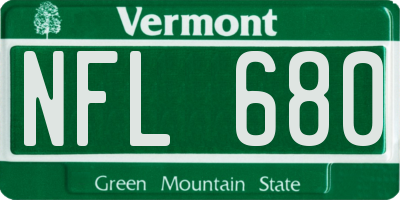 VT license plate NFL680