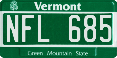 VT license plate NFL685