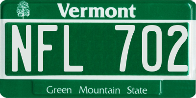 VT license plate NFL702