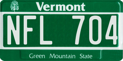 VT license plate NFL704