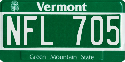 VT license plate NFL705