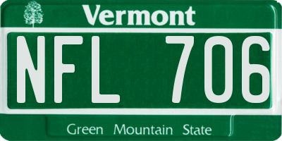 VT license plate NFL706
