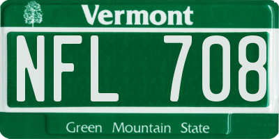 VT license plate NFL708