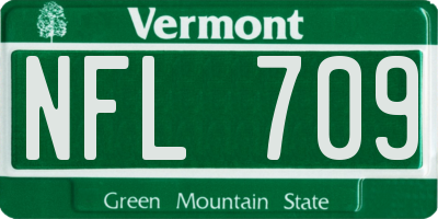 VT license plate NFL709