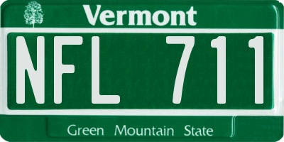 VT license plate NFL711