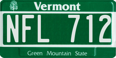 VT license plate NFL712