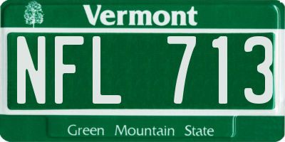 VT license plate NFL713