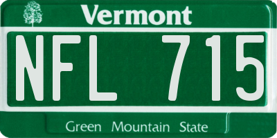 VT license plate NFL715