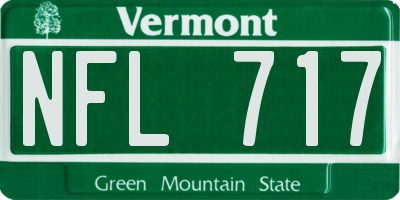 VT license plate NFL717