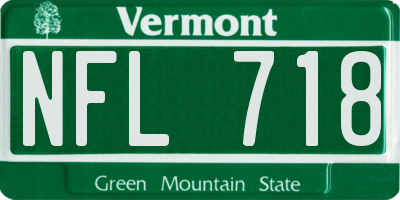 VT license plate NFL718