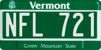 VT license plate NFL721