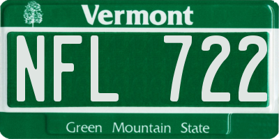 VT license plate NFL722