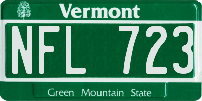 VT license plate NFL723