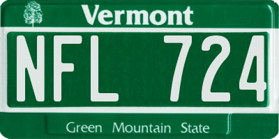 VT license plate NFL724