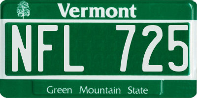 VT license plate NFL725