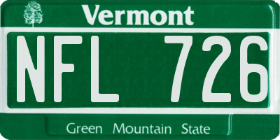 VT license plate NFL726