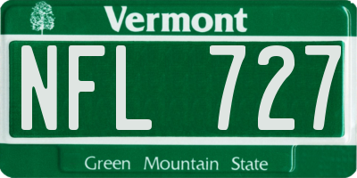 VT license plate NFL727