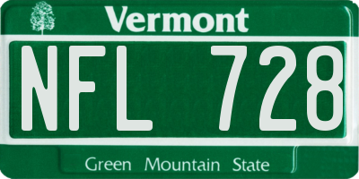 VT license plate NFL728