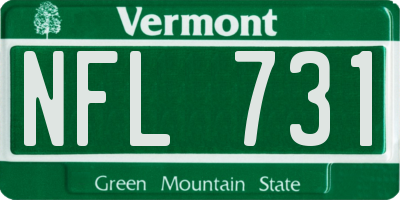 VT license plate NFL731