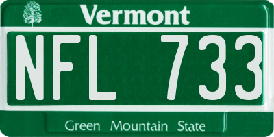 VT license plate NFL733