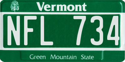 VT license plate NFL734
