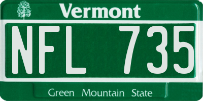 VT license plate NFL735