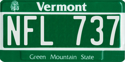 VT license plate NFL737