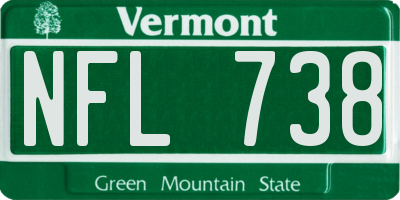 VT license plate NFL738
