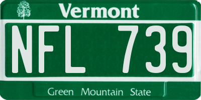 VT license plate NFL739