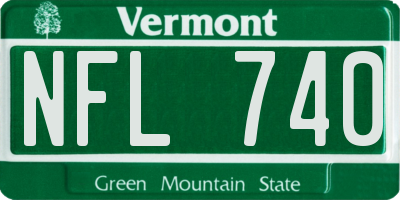 VT license plate NFL740