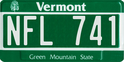 VT license plate NFL741