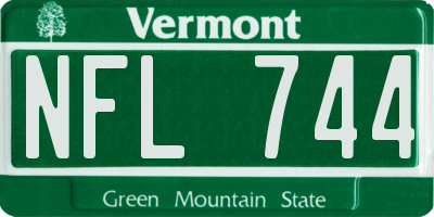 VT license plate NFL744