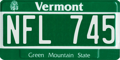 VT license plate NFL745