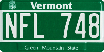 VT license plate NFL748