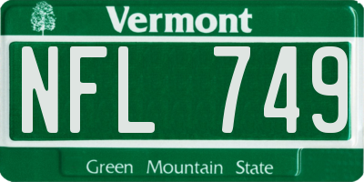VT license plate NFL749