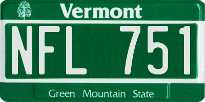 VT license plate NFL751