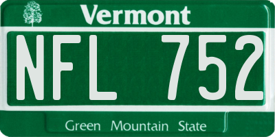 VT license plate NFL752