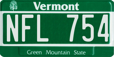 VT license plate NFL754