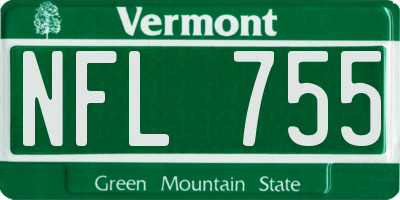 VT license plate NFL755