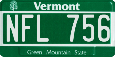 VT license plate NFL756
