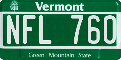 VT license plate NFL760