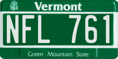 VT license plate NFL761